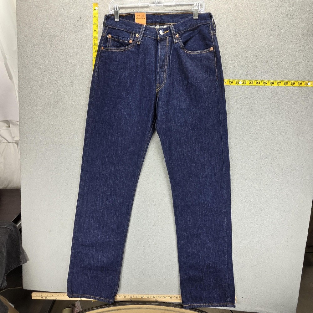 NWT Levis 501 Jeans Mens 33x36 Blue Dark Wash Regular Straight Button Fly Denim